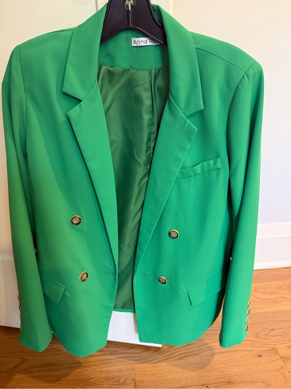 Emerald Green Double-Breasted Blazer